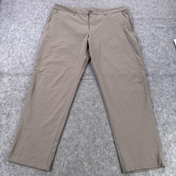 Lululemon Commission Pants Mens 40 Taupe Chino Performance Zip Pocket LM5AG55